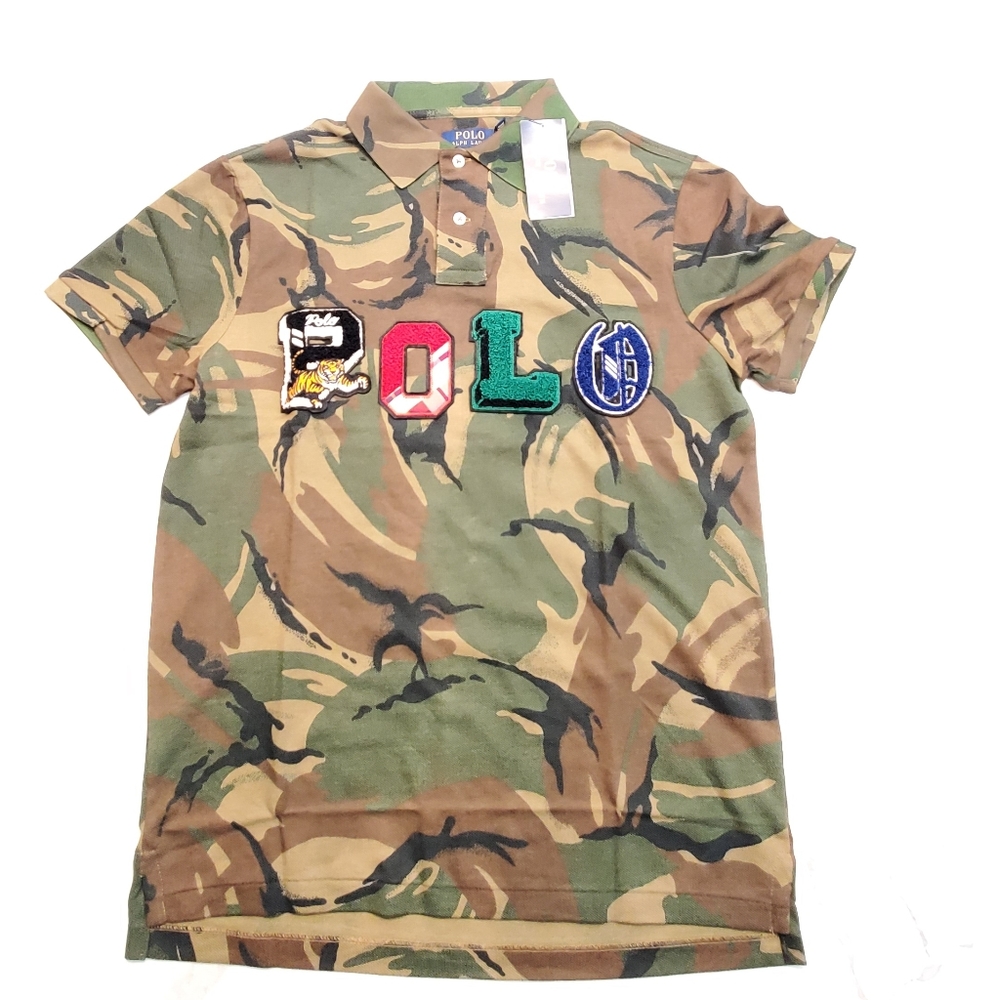 Polo Ralph Lauren Men's Camo Logo Patchwork Shirt - Picture 2 of 14